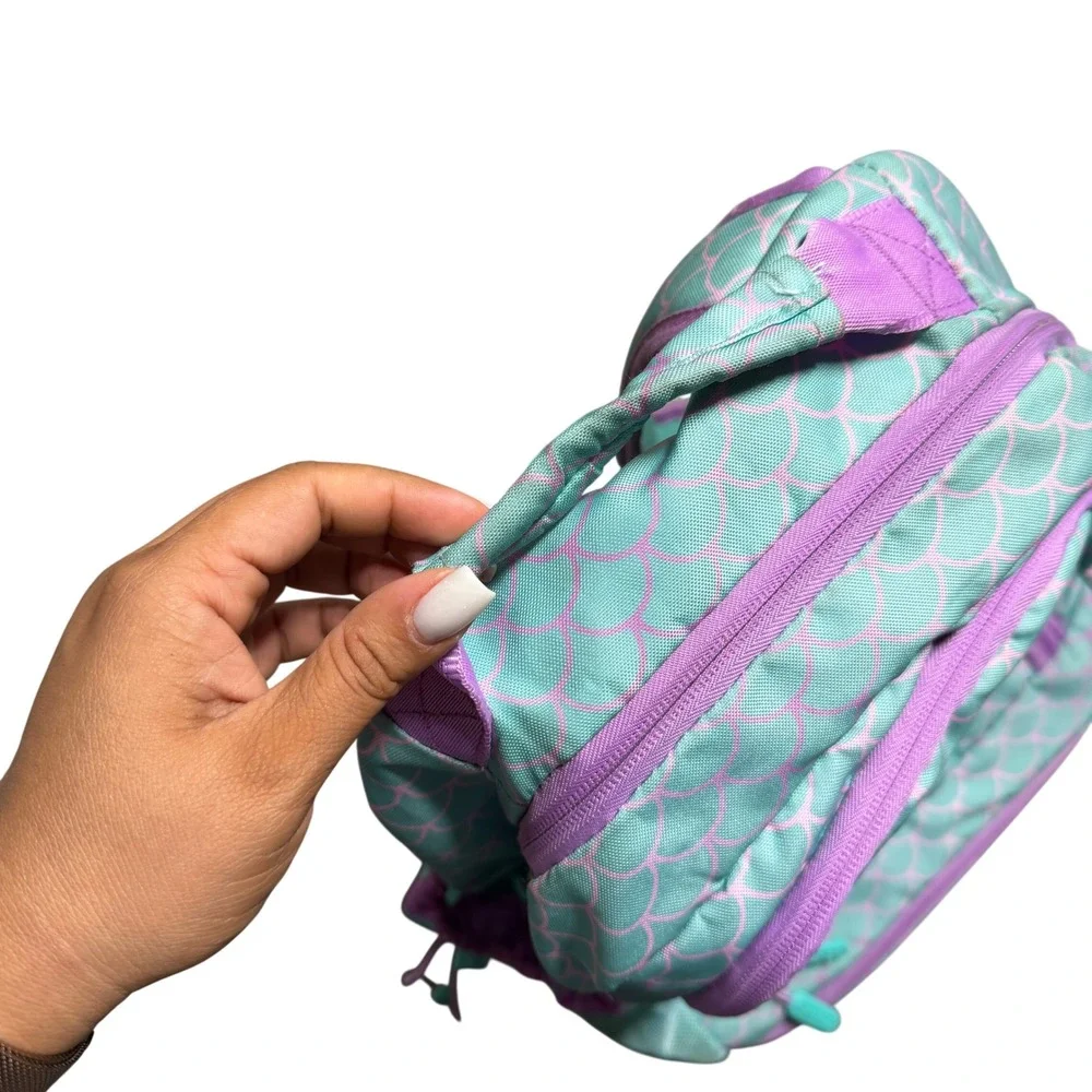 Bentgo Kids 2-in-1 Backpack Insulated Lunch Bag Mermaid Scales Teal Purple